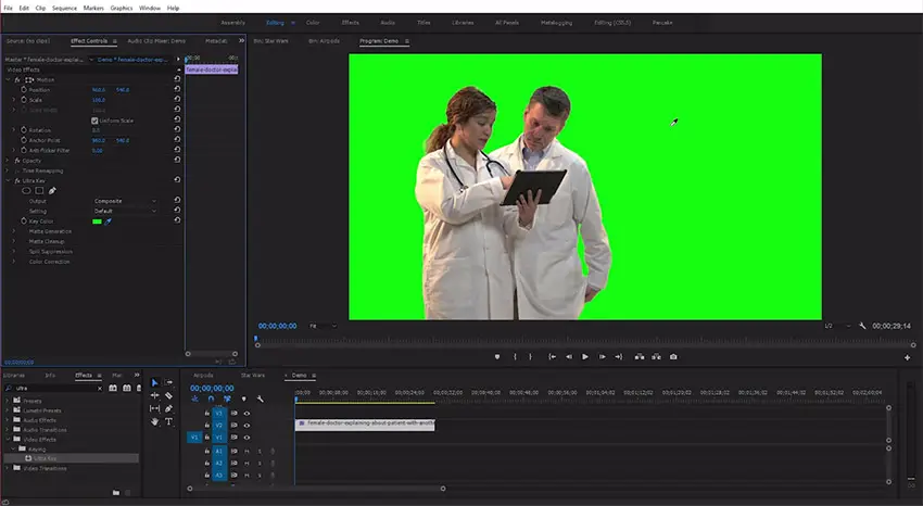 chroma keying in premiere pro