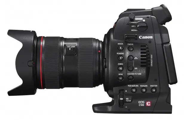 EOS C100 side