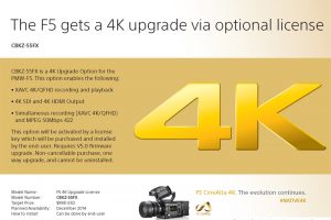 Sony F5 Gets Official 4K (Paid) Upgrade