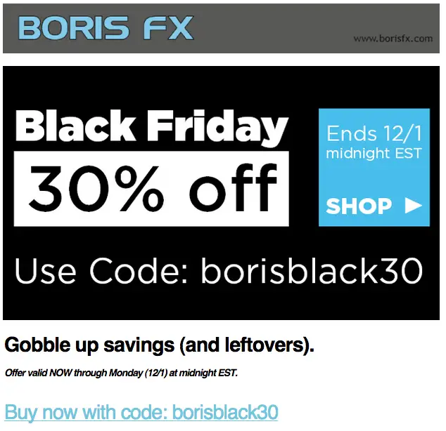 Boris FX Black Friday Deals