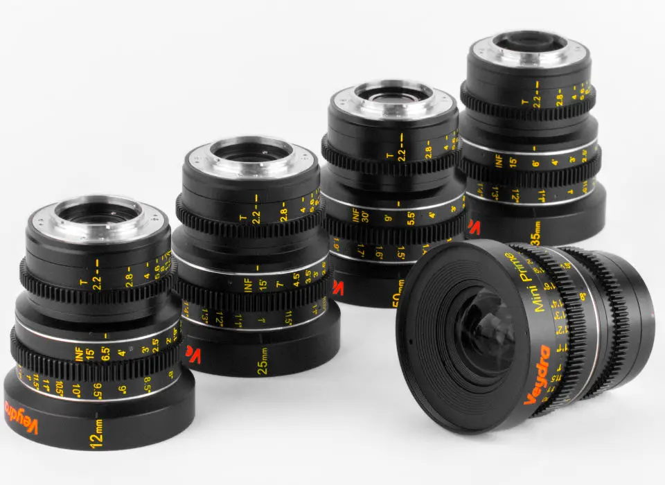 Veydra Mini Prime Cinema Lenses Micro Four Thirds GH4 BMPCC