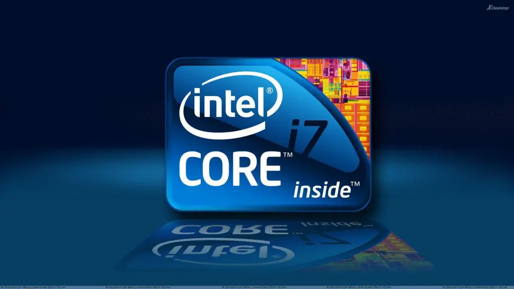 Intel Core i7 Processor On Blue Background