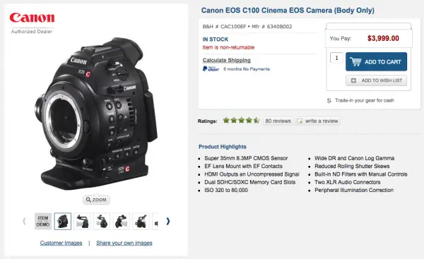 Canon C100 original