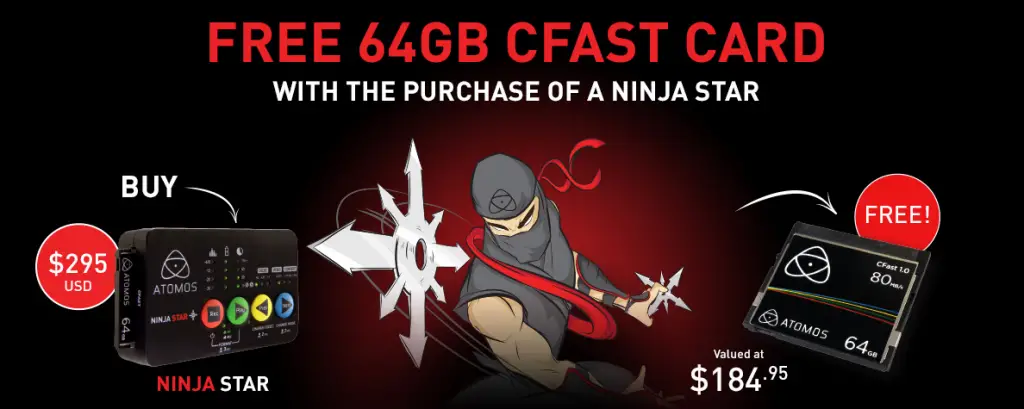 Atomos Ninja Star Free CFast 64gb card