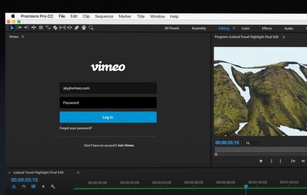 Vimeo Panel for Premiere Pro CC