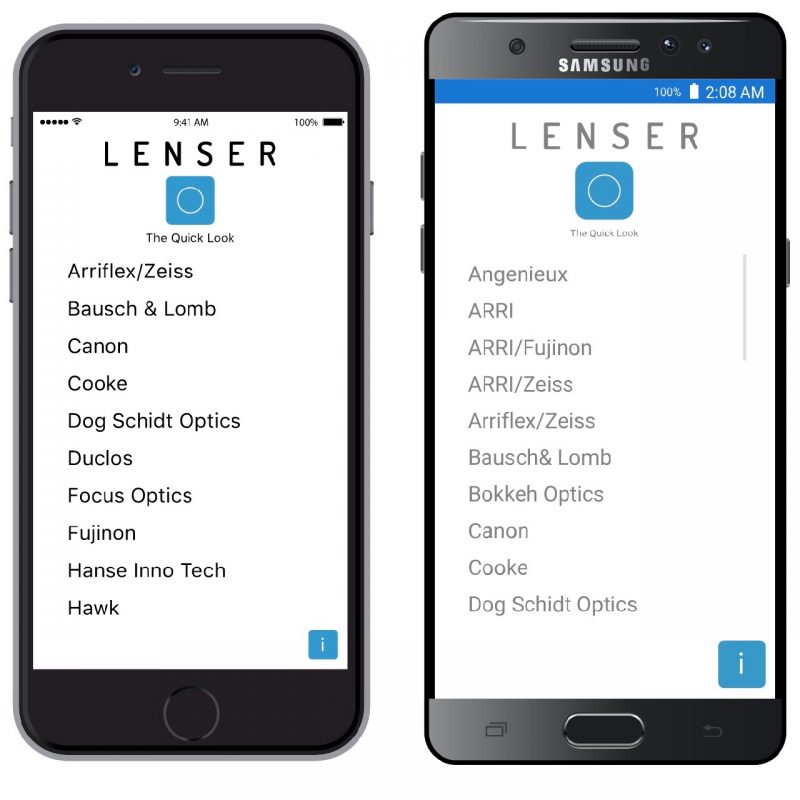 Lenser app lens database