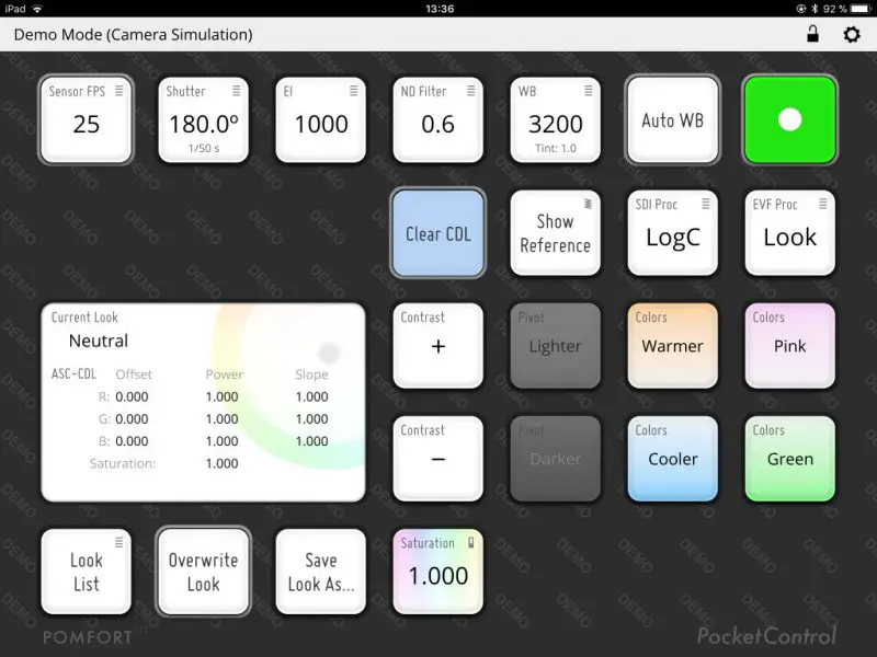 Pomfort ios arri amira alexa mini pocket control