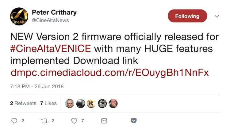 Sony Firmware 2.0 Venice