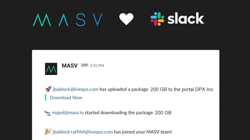 slack masv integration june 2019 update