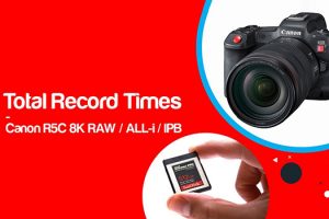 What’s the Canon R5 C Total Record Time for 8K on a 512GB Card