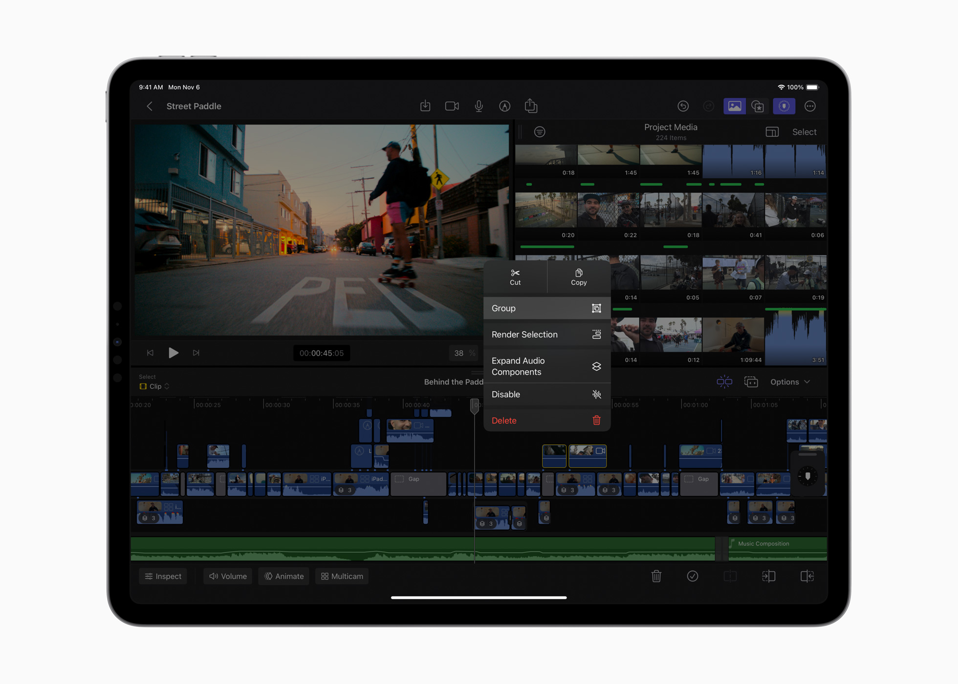 Apple Final Cut Pro Connected Clips iPad